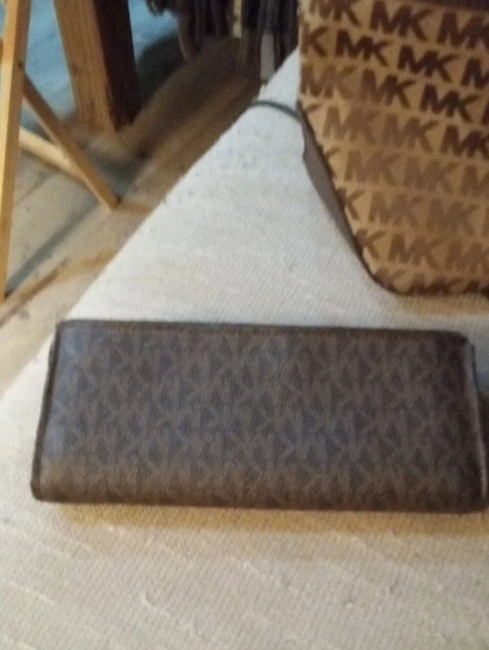 Michael Kors Brown MK Logo Tote with Matching Brown Wallet